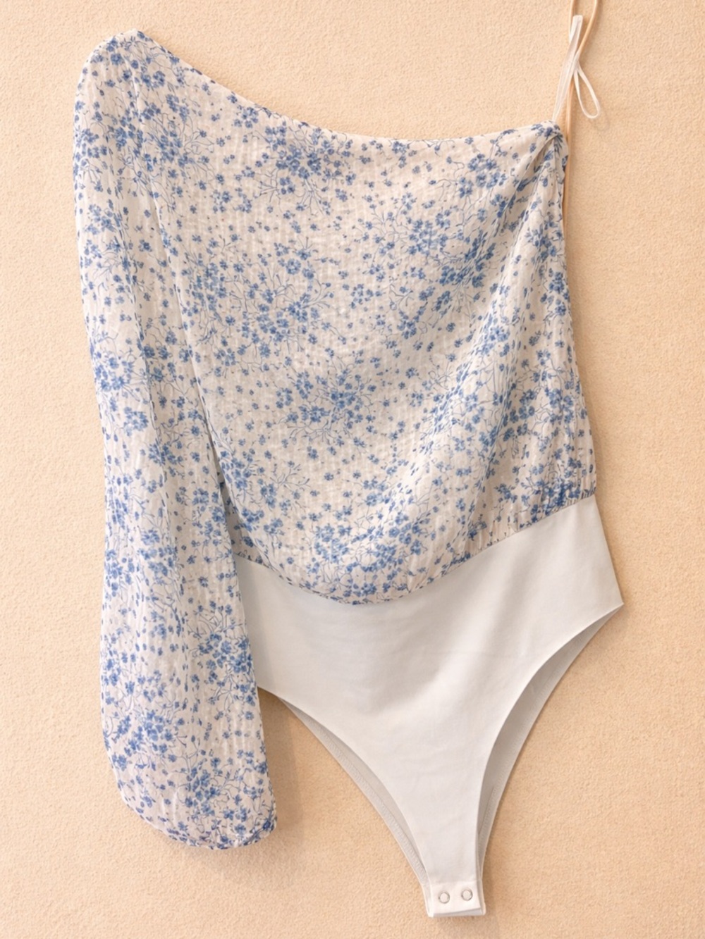 Cami NYC Lenore One Shoulder Floral Bodysuit | Silk Blend | Size L